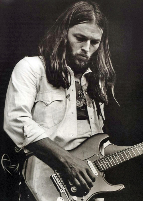 David Gilmour in concert in the 1970s